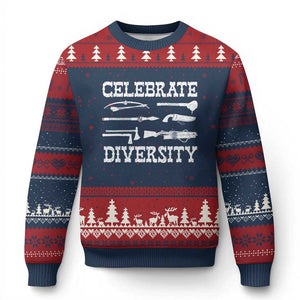 Native American Weapon Celebrate Diversity Ugly Christmas Sweater Indigenous Pride - Print Your Wear