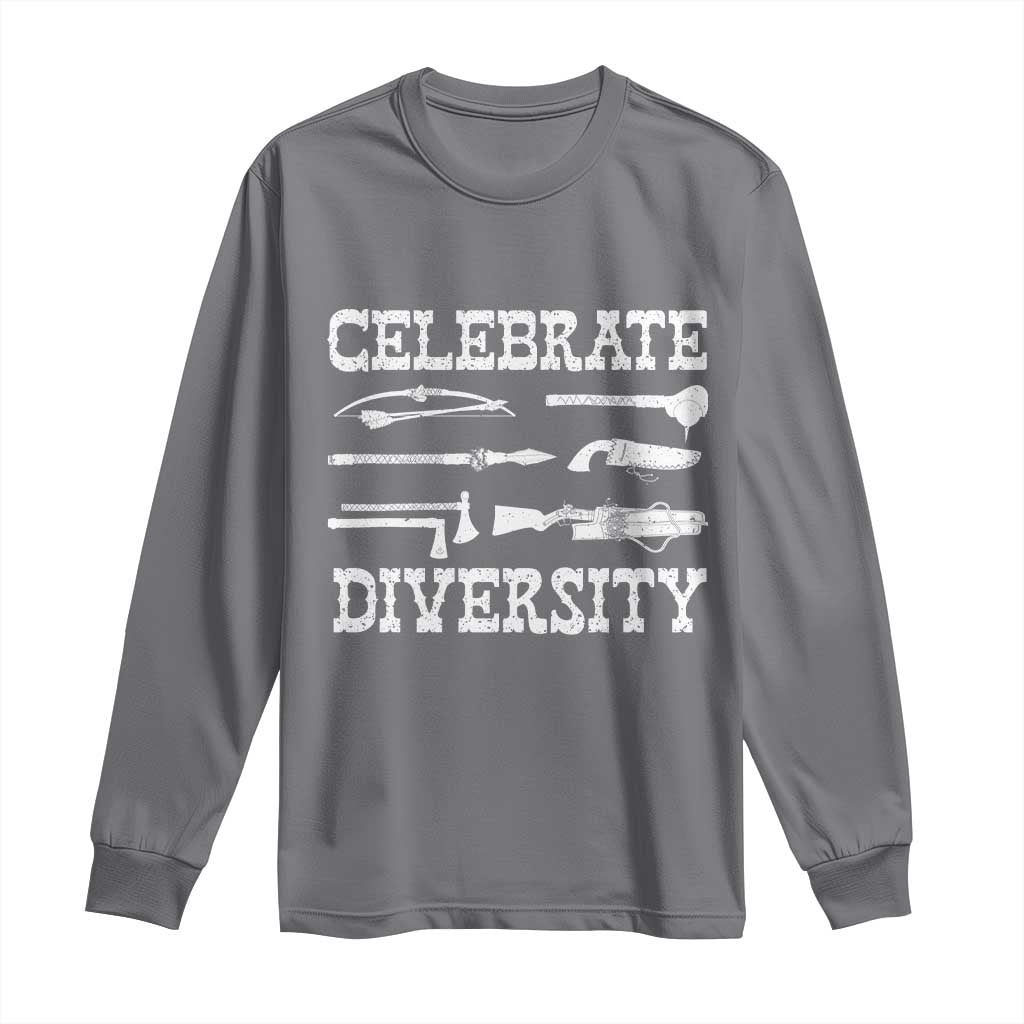 Native American Weapon Celebrate Diversity Long Sleeve Shirt Indigenous Pride TS11 Charcoal Print Your Wear