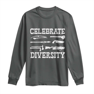 Native American Weapon Celebrate Diversity Long Sleeve Shirt Indigenous Pride TS11 Dark Heather Print Your Wear