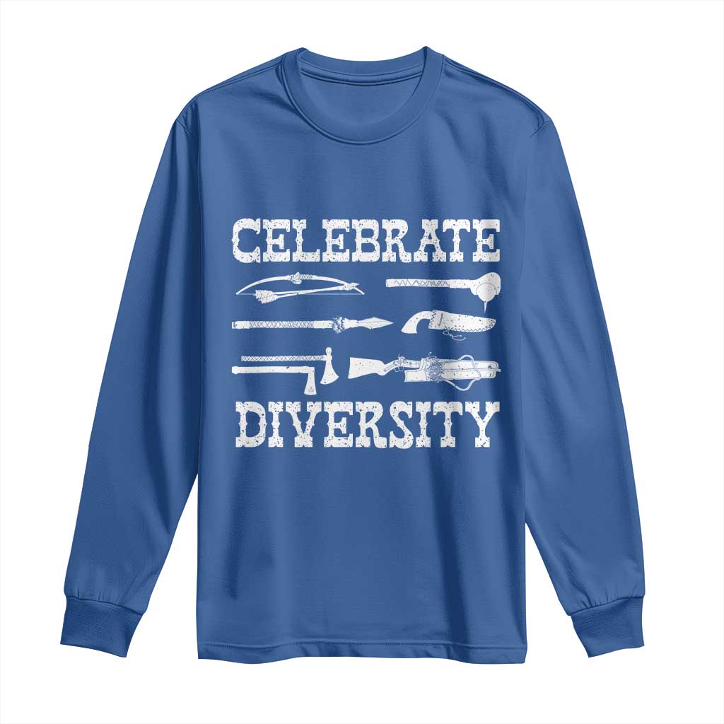 Native American Weapon Celebrate Diversity Long Sleeve Shirt Indigenous Pride TS11 Royal Blue Print Your Wear