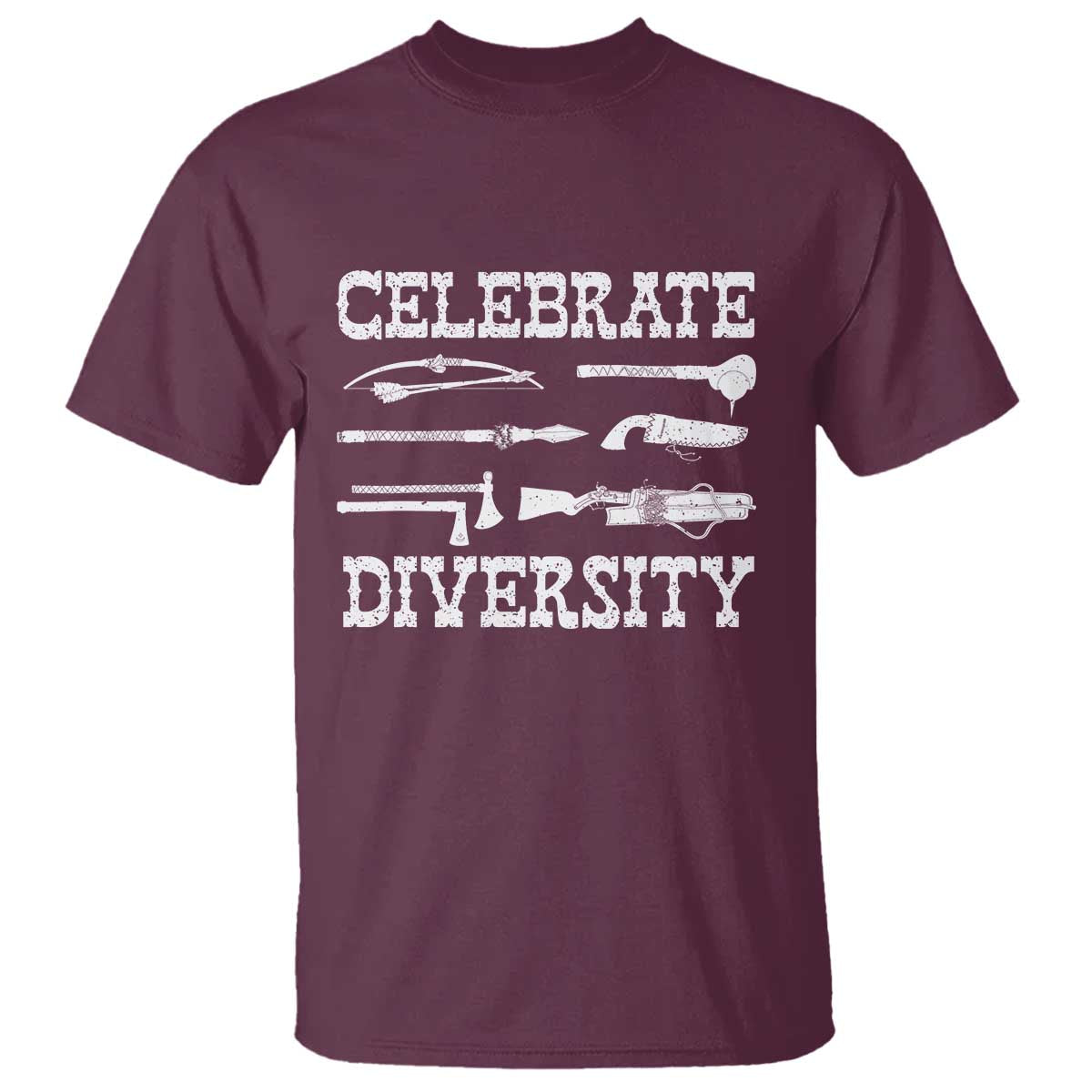 Native American Weapon Celebrate Diversity T Shirt Indigenous Pride TS11 Maroon Print Your Wear