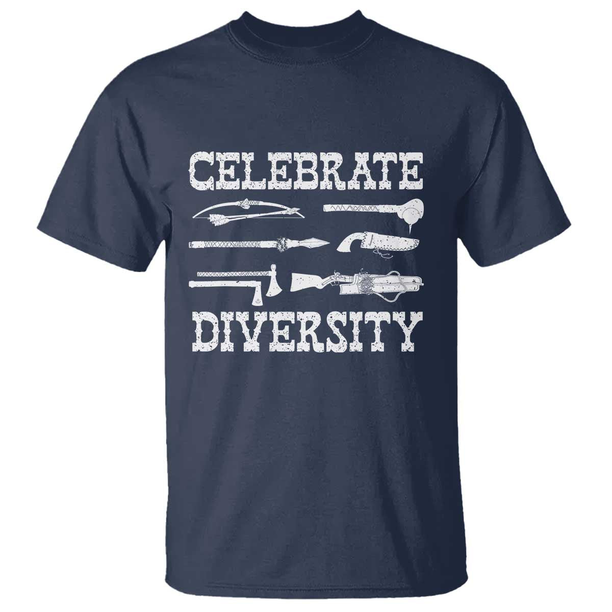 Native American Weapon Celebrate Diversity T Shirt Indigenous Pride TS11 Navy Print Your Wear
