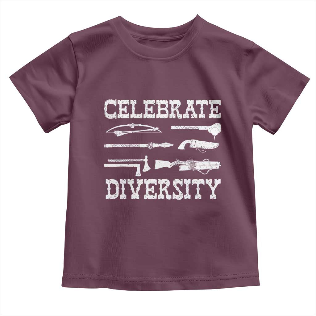 Native American Weapon Celebrate Diversity Toddler T Shirt Indigenous Pride TS11 Maroon Print Your Wear