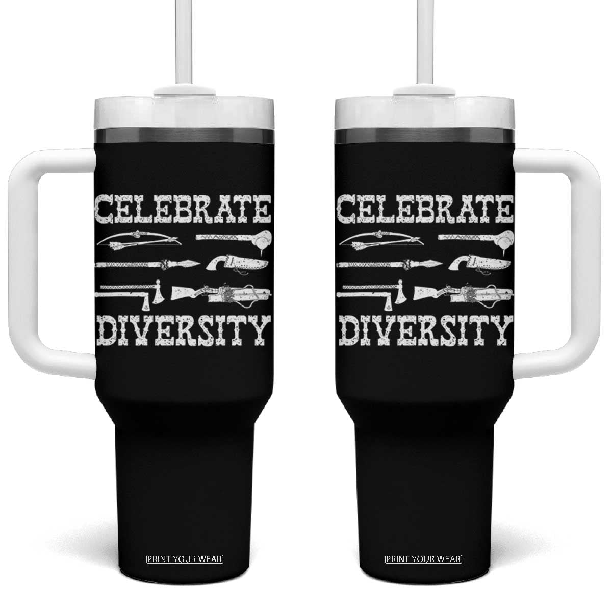 Native American Weapon Celebrate Diversity Tumbler With Handle Indigenous Pride TS11 One Size: 40 oz Black Print Your Wear