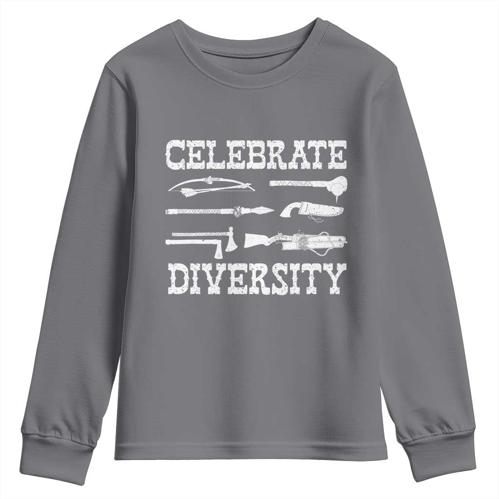 Native American Weapon Celebrate Diversity Youth Sweatshirt Indigenous Pride TS11 Charcoal Print Your Wear