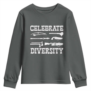 Native American Weapon Celebrate Diversity Youth Sweatshirt Indigenous Pride TS11 Dark Heather Print Your Wear