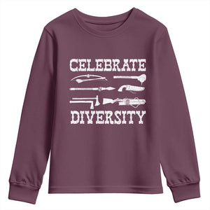 Native American Weapon Celebrate Diversity Youth Sweatshirt Indigenous Pride TS11 Maroon Print Your Wear