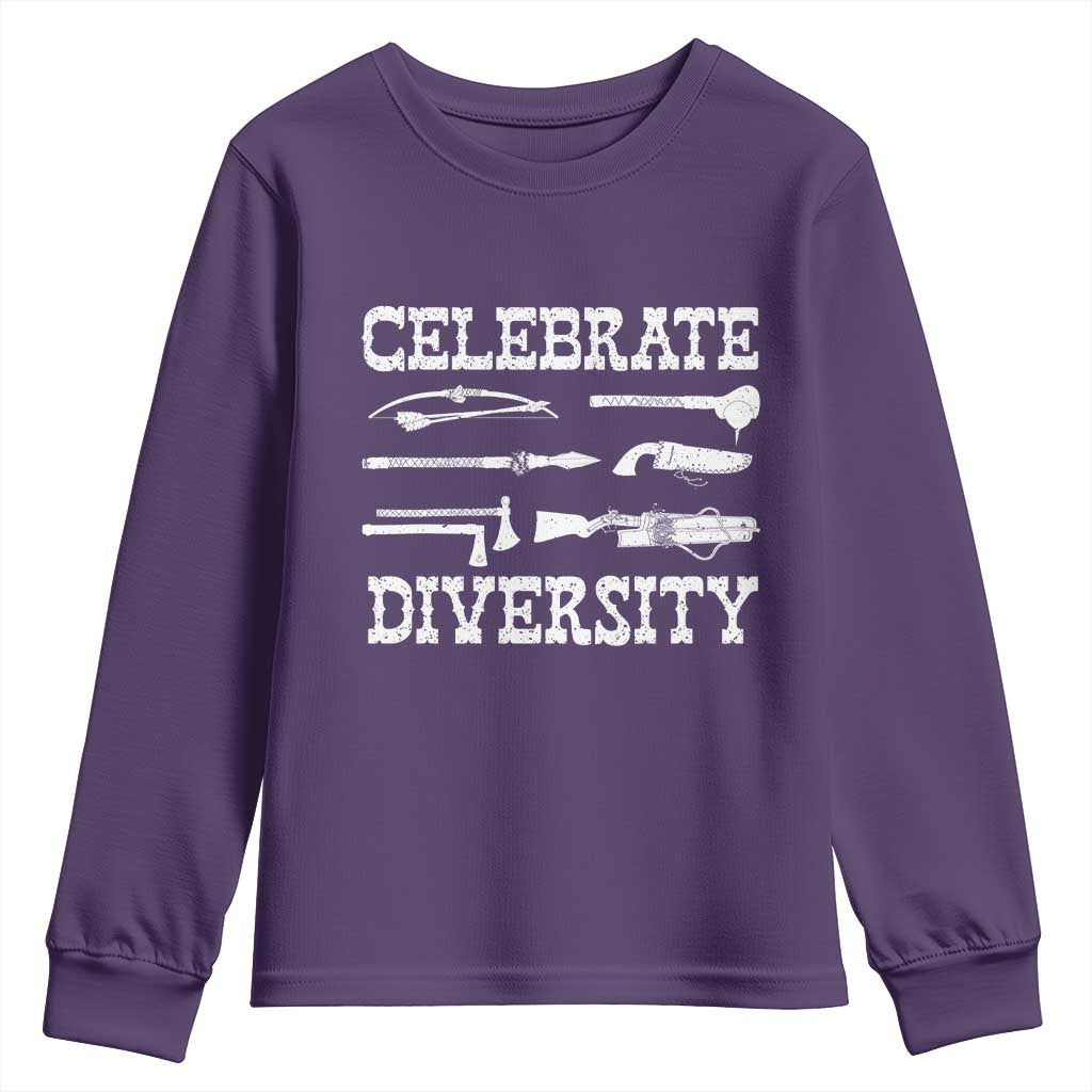 Native American Weapon Celebrate Diversity Youth Sweatshirt Indigenous Pride TS11 Purple Print Your Wear