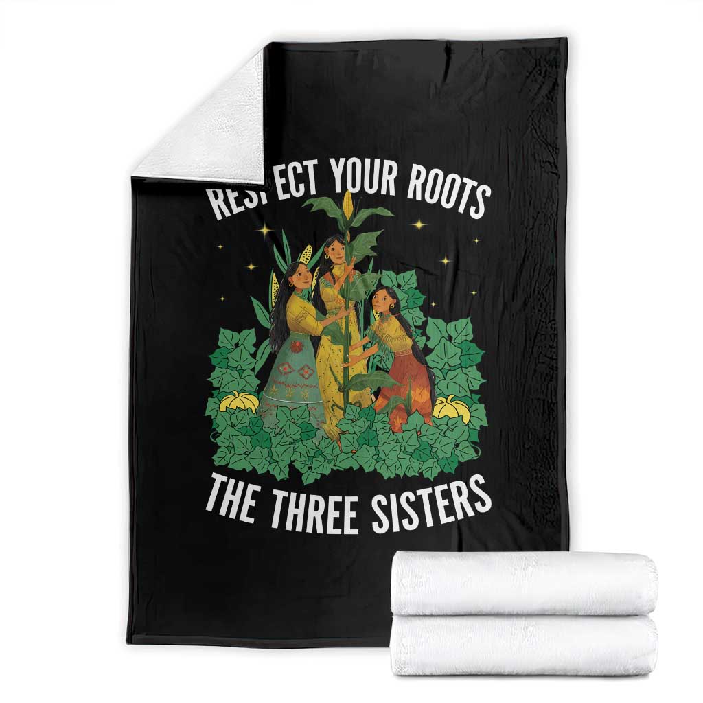 Three Sisters Respect Your Roots Throw Blanket Native American Heritage History Month TS11 Black Print Your Wear
