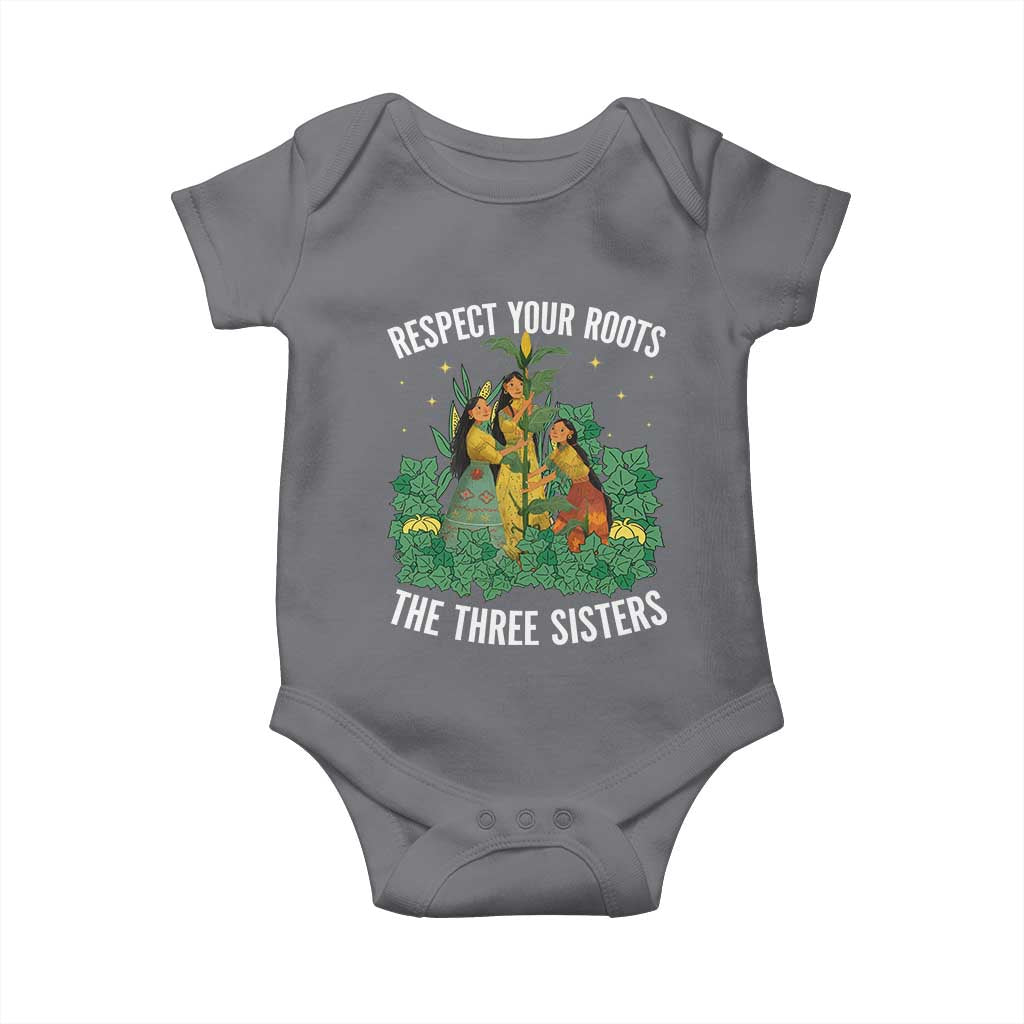 Three Sisters Respect Your Roots Baby Onesie Native American Heritage History Month TS11 Charcoal Print Your Wear