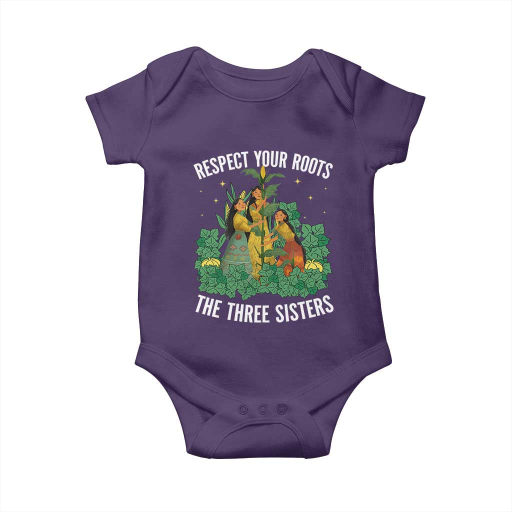 Three Sisters Respect Your Roots Baby Onesie Native American Heritage History Month TS11 Purple Print Your Wear