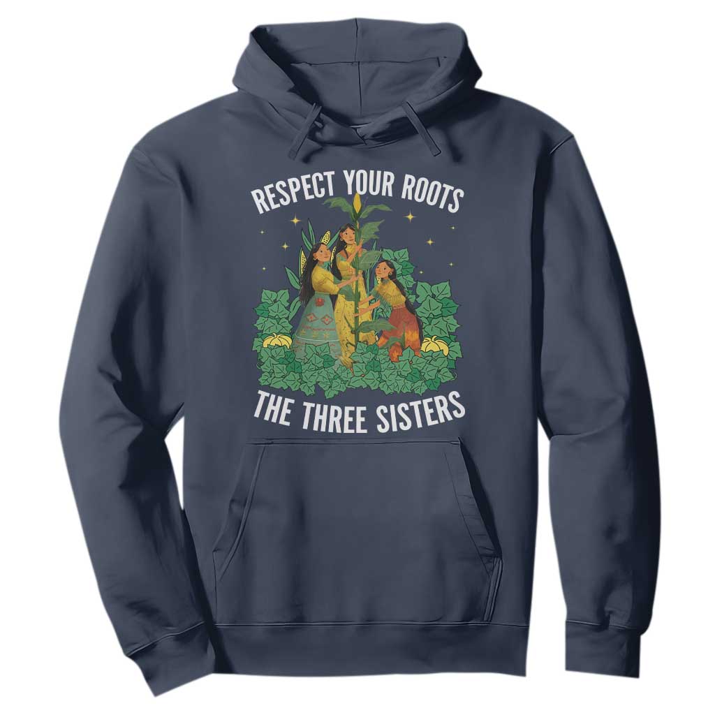 Three Sisters Respect Your Roots Hoodie Native American Heritage History Month TS11 Navy Print Your Wear