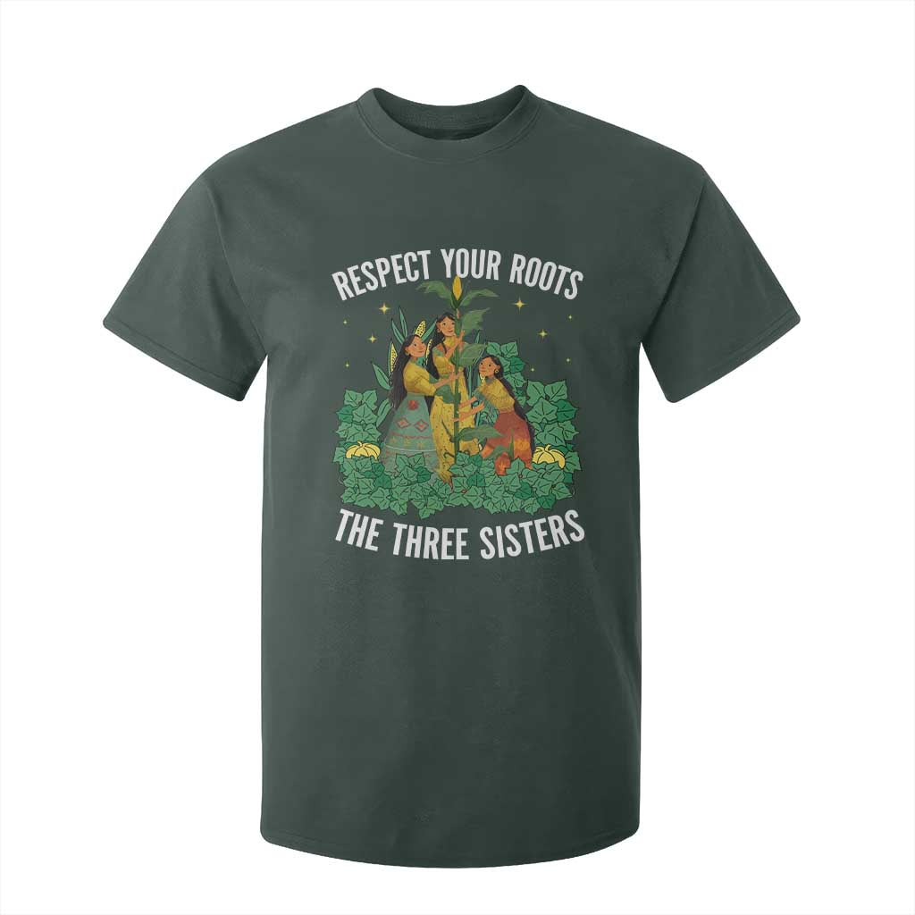 Three Sisters Respect Your Roots T Shirt For Kid Native American Heritage History Month TS11 Dark Forest Green Print Your Wear