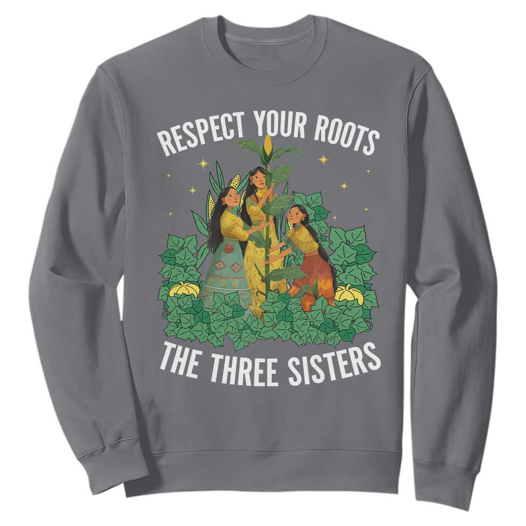 Three Sisters Respect Your Roots Sweatshirt Native American Heritage History Month TS11 Charcoal Print Your Wear