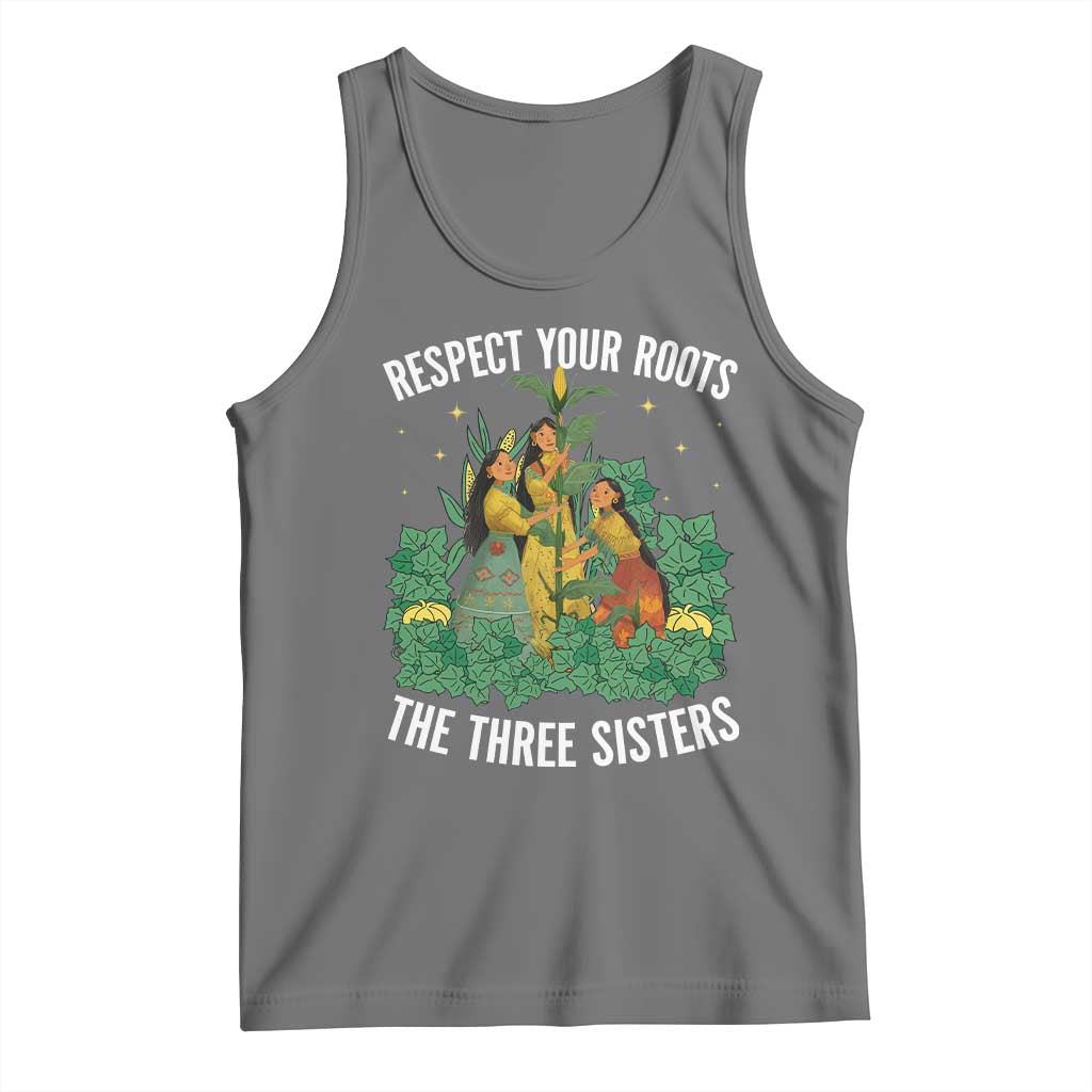 Three Sisters Respect Your Roots Tank Top Native American Heritage History Month TS11 Black Heather Print Your Wear