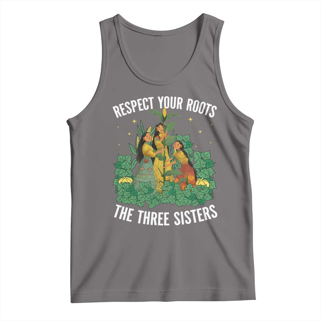 Three Sisters Respect Your Roots Tank Top Native American Heritage History Month TS11 Deep Heather Print Your Wear