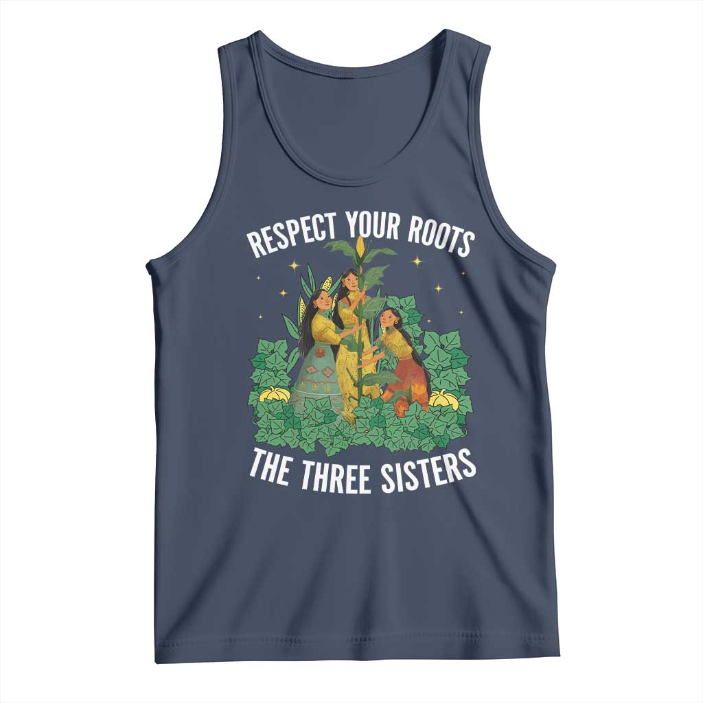 Three Sisters Respect Your Roots Tank Top Native American Heritage History Month TS11 Navy Print Your Wear