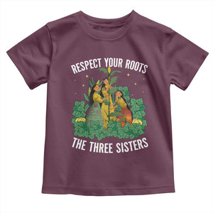 Three Sisters Respect Your Roots Toddler T Shirt Native American Heritage History Month TS11 Maroon Print Your Wear