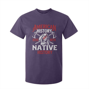 American History Begins With Native History T Shirt For Kid Native American Indigenous Indian Warrior TS11 Purple Print Your Wear