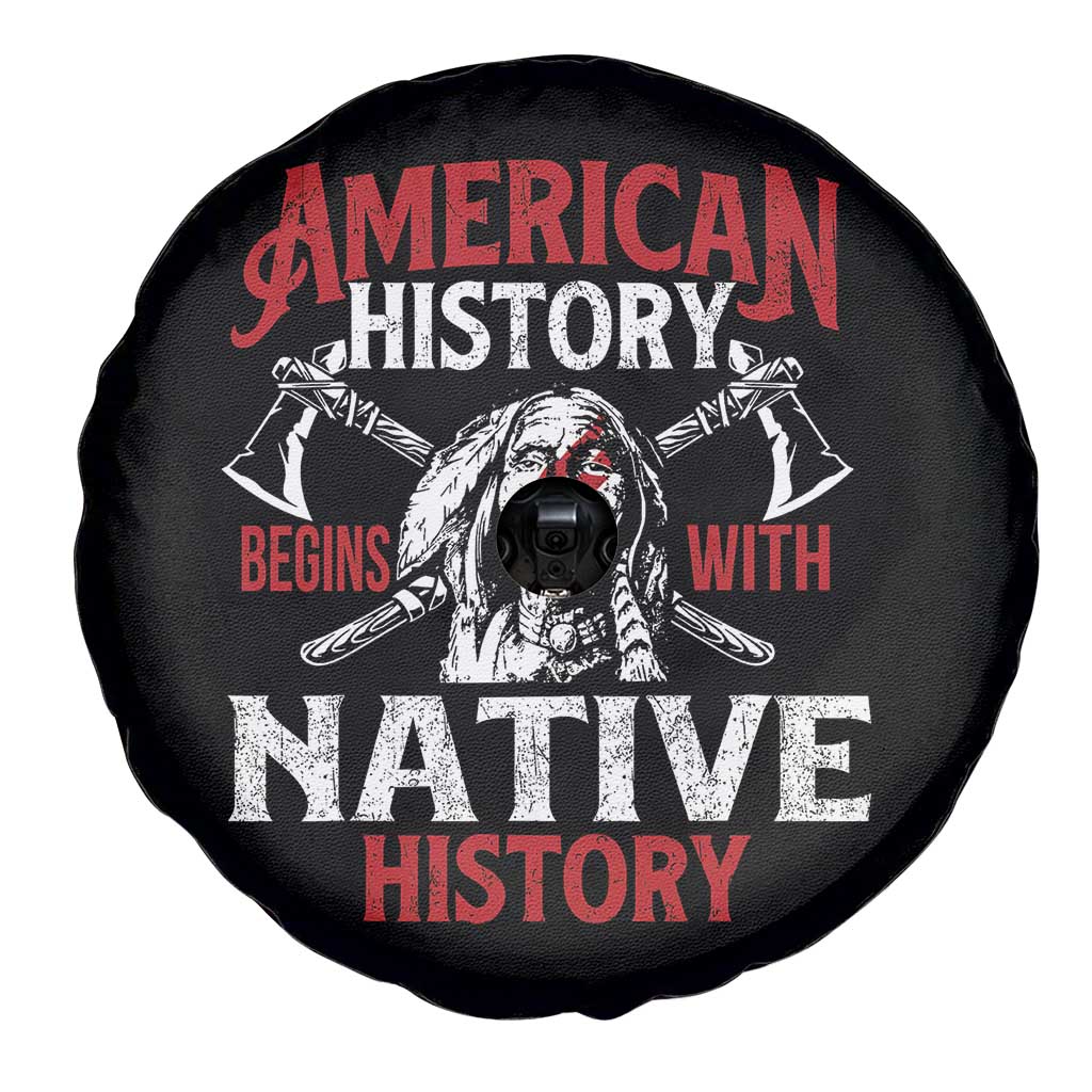 American History Begins With Native History Spare Tire Cover Native American Indigenous Indian Warrior TS11 Print Your Wear