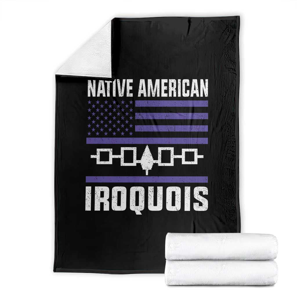 Native American Iroquois Throw Blanket Haudenosaunee Nation Vintage USA Flag TS11 Black Print Your Wear