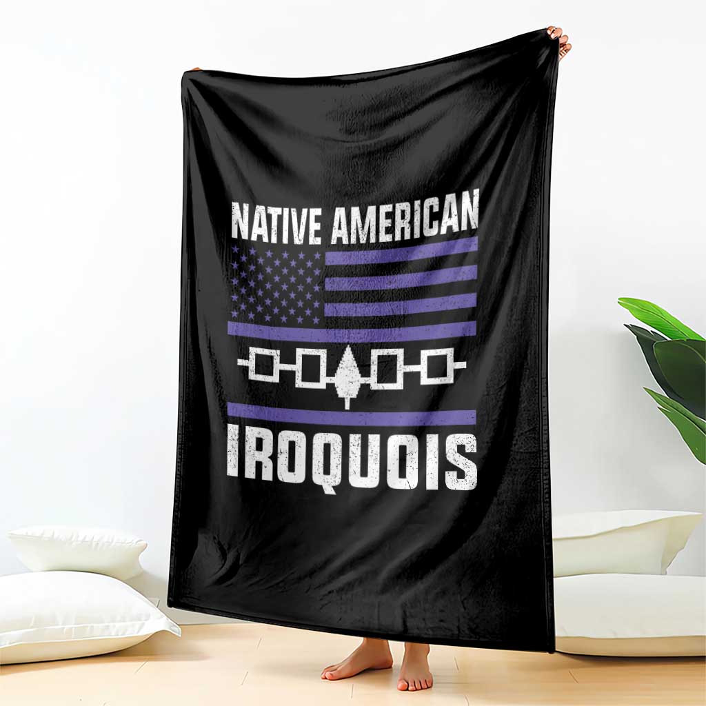 Native American Iroquois Throw Blanket Haudenosaunee Nation Vintage USA Flag TS11 Print Your Wear