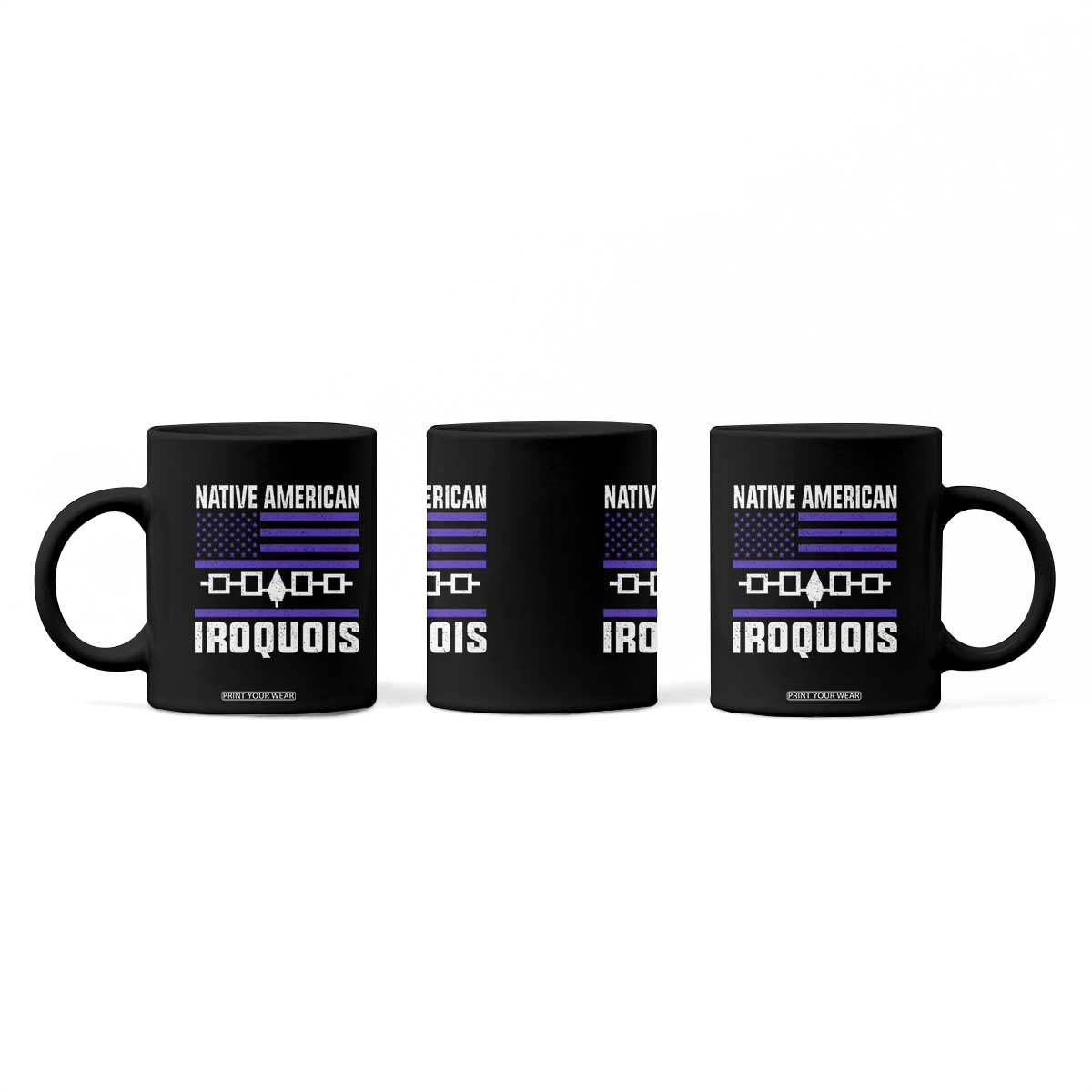 Native American Iroquois Coffee Mug Haudenosaunee Nation Vintage USA Flag TS11 Print Your Wear
