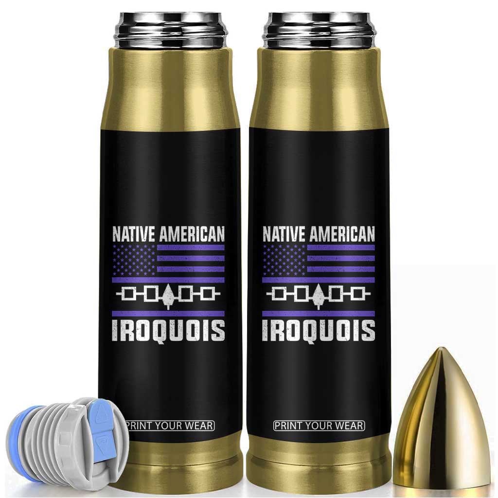 Native American Iroquois Bullet Tumbler Haudenosaunee Nation Vintage USA Flag TS11 Black Print Your Wear