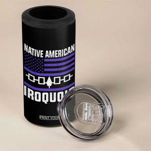 Native American Iroquois 4 in 1 Can Cooler Tumbler Haudenosaunee Nation Vintage USA Flag TS11 Print Your Wear