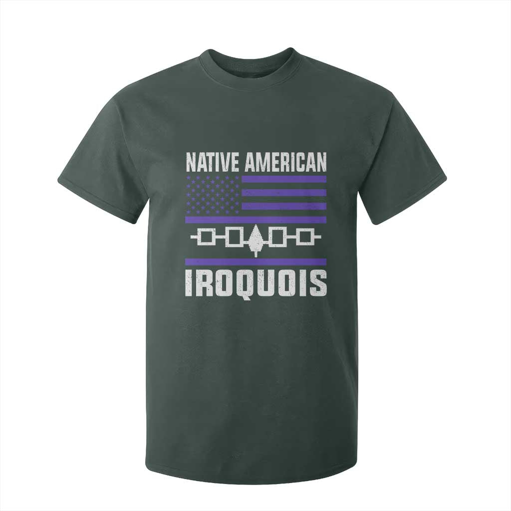 Native American Iroquois T Shirt For Kid Haudenosaunee Nation Vintage USA Flag TS11 Dark Forest Green Print Your Wear