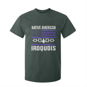 Native American Iroquois T Shirt For Kid Haudenosaunee Nation Vintage USA Flag TS11 Dark Forest Green Print Your Wear