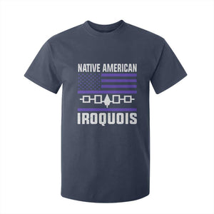 Native American Iroquois T Shirt For Kid Haudenosaunee Nation Vintage USA Flag TS11 Navy Print Your Wear