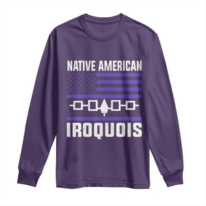 Native American Iroquois Long Sleeve Shirt Haudenosaunee Nation Vintage USA Flag TS11 Purple Print Your Wear