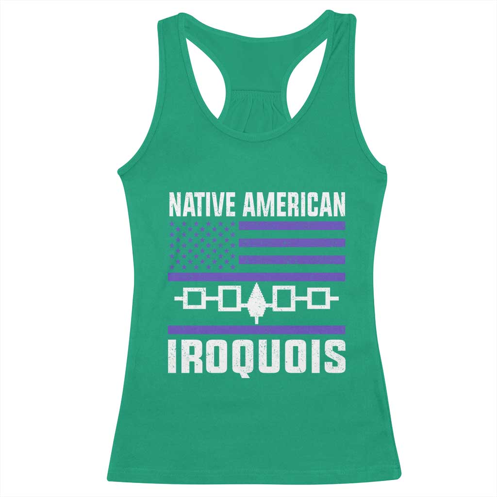 Native American Iroquois Racerback Tank Top Haudenosaunee Nation Vintage USA Flag TS11 Irish Green Print Your Wear