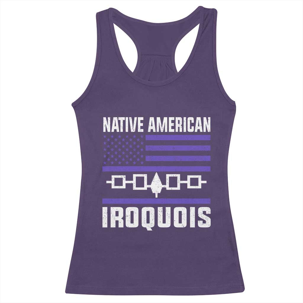Native American Iroquois Racerback Tank Top Haudenosaunee Nation Vintage USA Flag TS11 Purple Print Your Wear