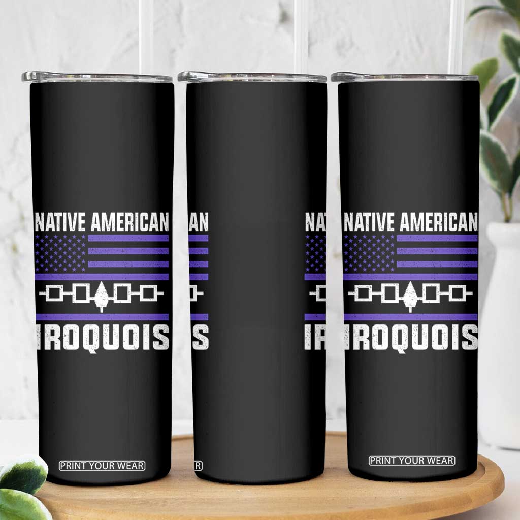 Native American Iroquois Skinny Tumbler Haudenosaunee Nation Vintage USA Flag TS11 Print Your Wear