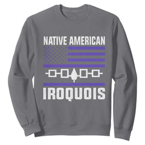 Native American Iroquois Sweatshirt Haudenosaunee Nation Vintage USA Flag TS11 Charcoal Print Your Wear