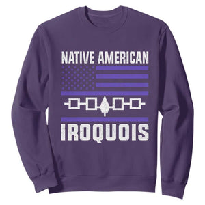 Native American Iroquois Sweatshirt Haudenosaunee Nation Vintage USA Flag TS11 Purple Print Your Wear