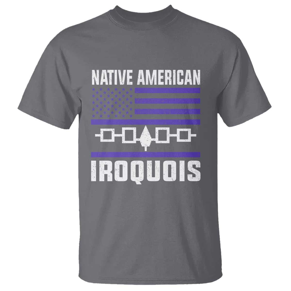 Native American Iroquois T Shirt Haudenosaunee Nation Vintage USA Flag TS11 Charcoal Print Your Wear