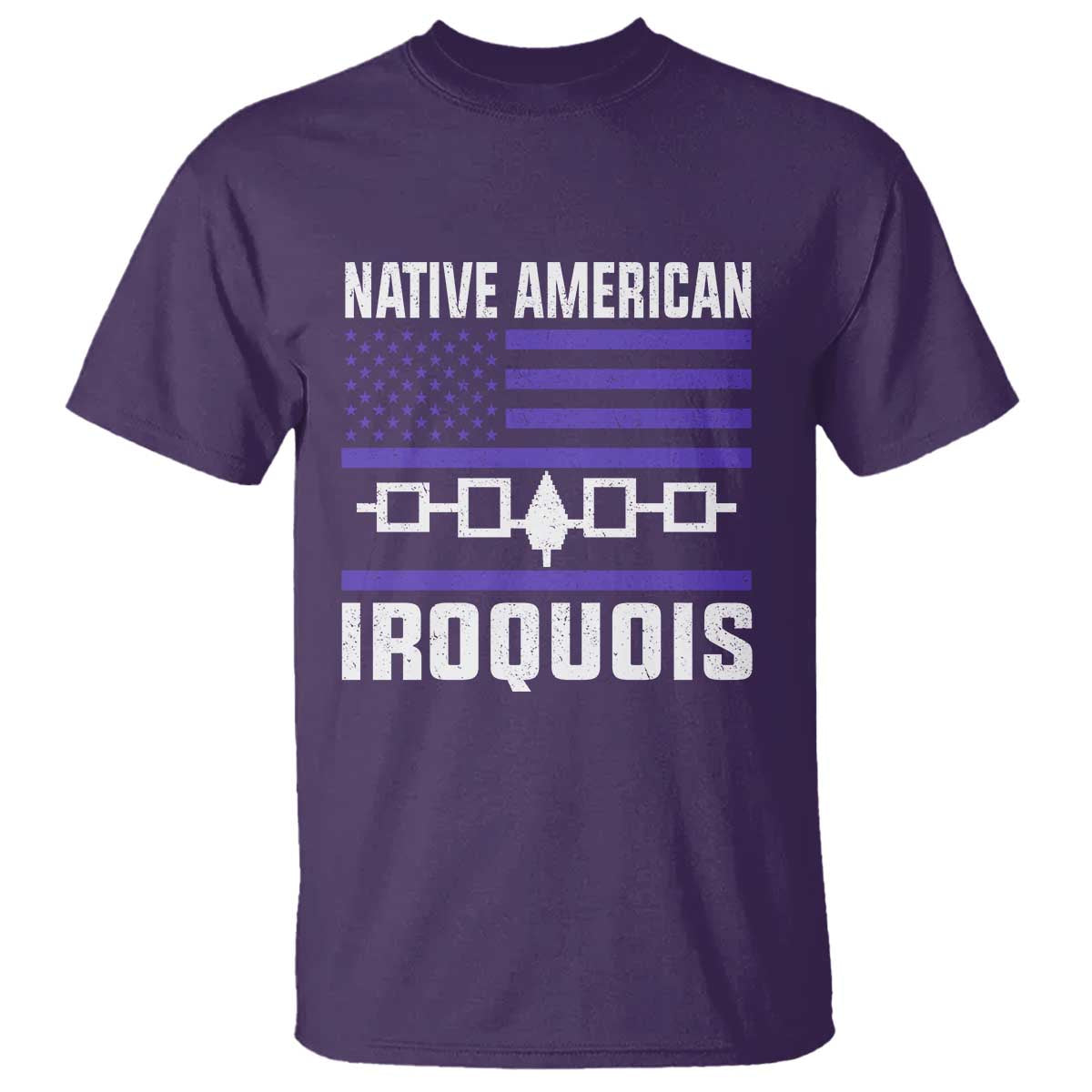 Native American Iroquois T Shirt Haudenosaunee Nation Vintage USA Flag TS11 Purple Print Your Wear
