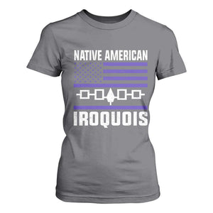 Native American Iroquois T Shirt For Women Haudenosaunee Nation Vintage USA Flag TS11 Charcoal Print Your Wear
