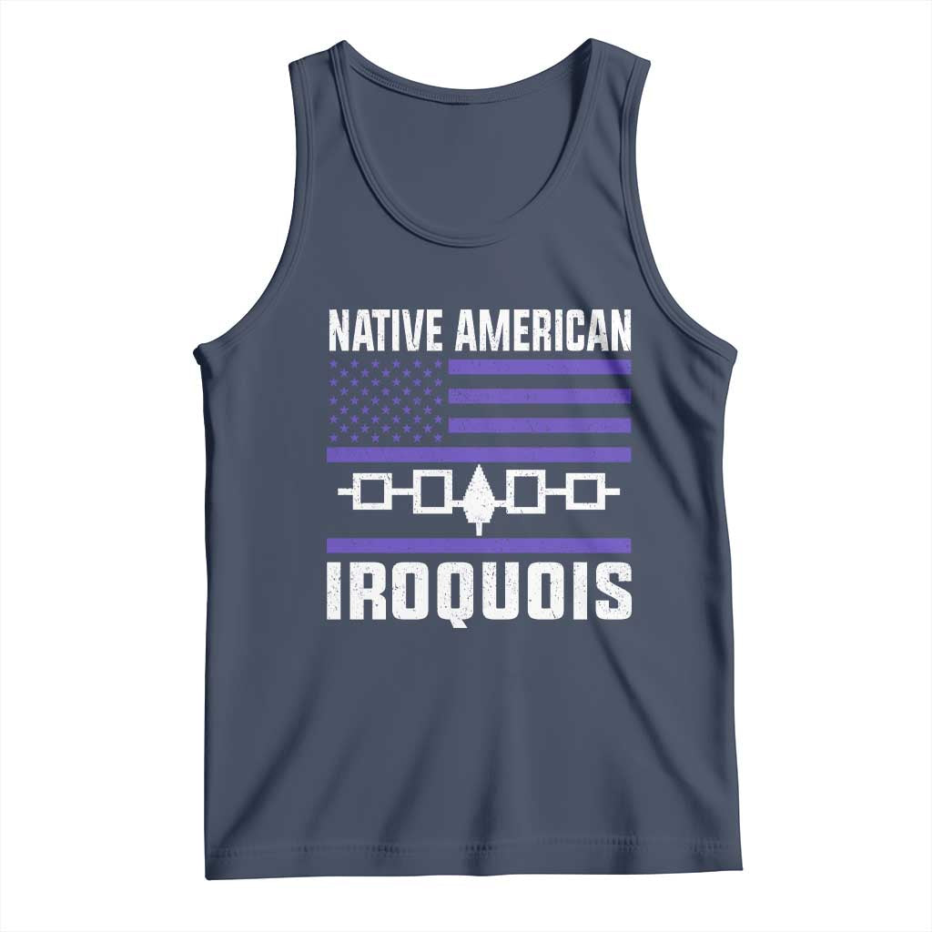 Native American Iroquois Tank Top Haudenosaunee Nation Vintage USA Flag TS11 Navy Print Your Wear