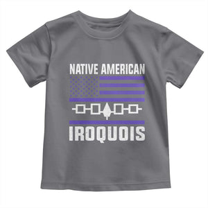 Native American Iroquois Toddler T Shirt Haudenosaunee Nation Vintage USA Flag TS11 Charcoal Print Your Wear