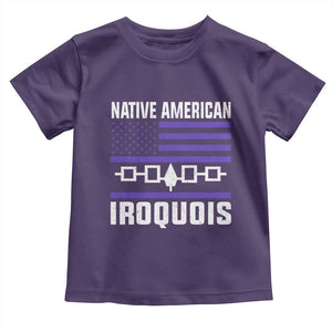 Native American Iroquois Toddler T Shirt Haudenosaunee Nation Vintage USA Flag TS11 Purple Print Your Wear