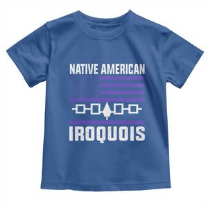 Native American Iroquois Toddler T Shirt Haudenosaunee Nation Vintage USA Flag TS11 Royal Blue Print Your Wear