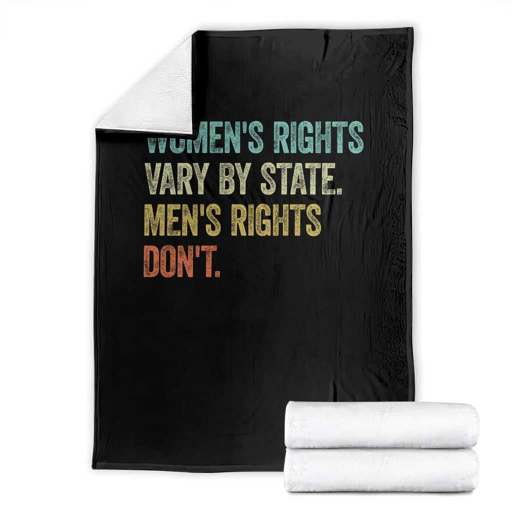 Women's Rights Vary By State Men Rights Don't Feminist Retro Throw Blanket TS11 Black Print Your Wear