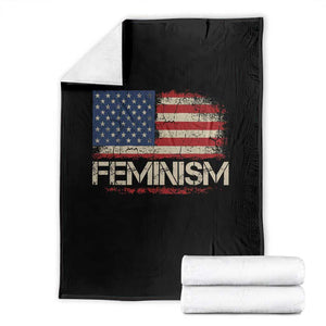 Feminism Feminist American Flag Throw Blanket Patriotic Womens Rights