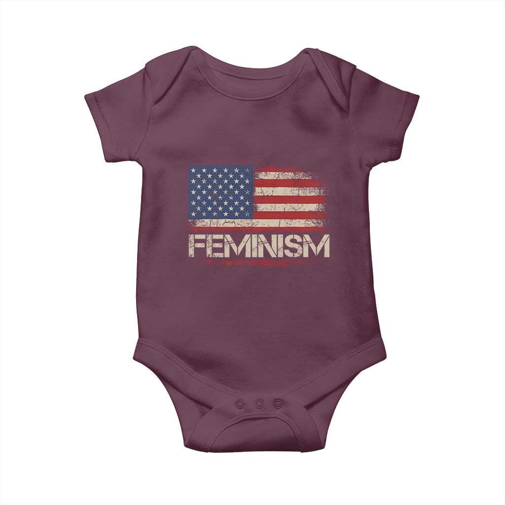 Feminism Feminist American Flag Baby Onesie Patriotic Womens Rights