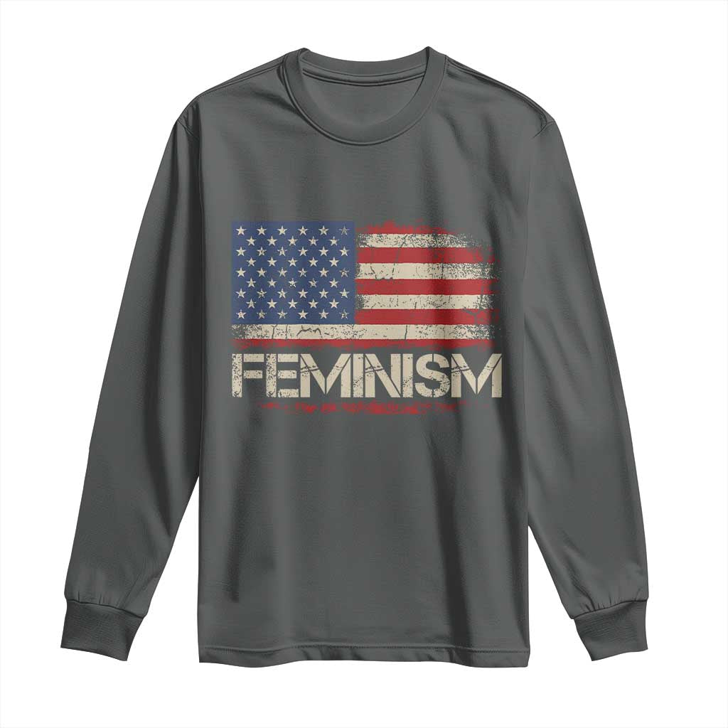 Feminism Feminist American Flag Long Sleeve Shirt Patriotic Womens Rights