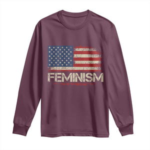 Feminism Feminist American Flag Long Sleeve Shirt Patriotic Womens Rights